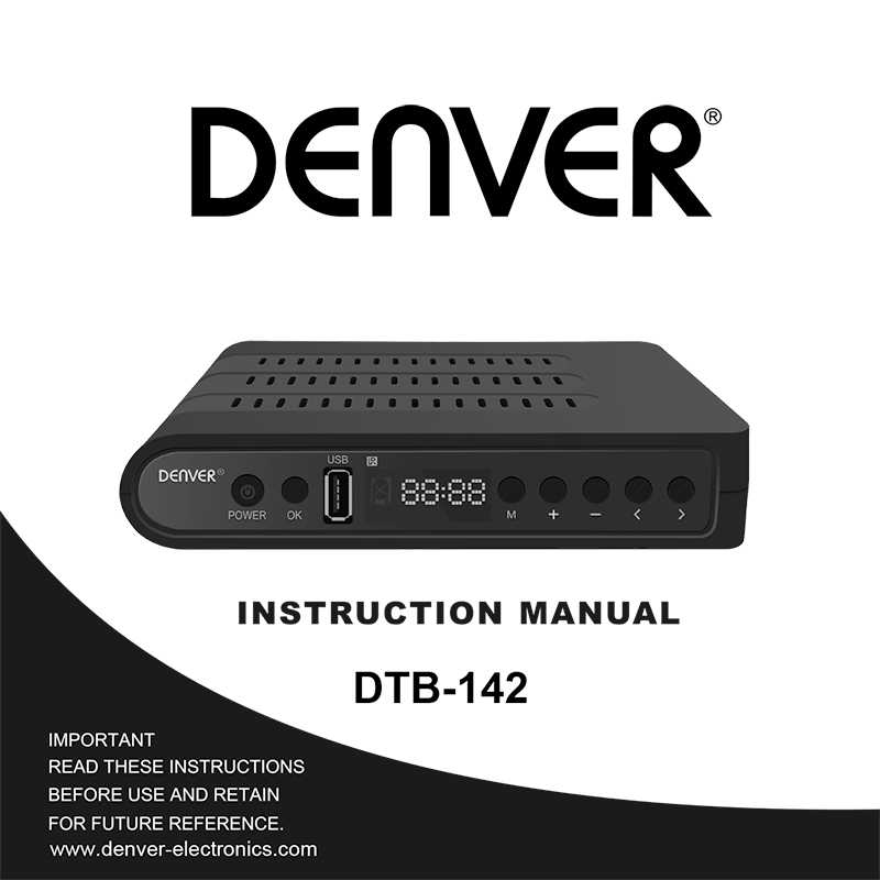Denver DTB-142 DVB-T2 H.265 Receiver User Manual
