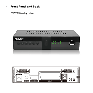 Denver DVBS-205HD DVB-S2 H.264 Satellite Receiver User Manual