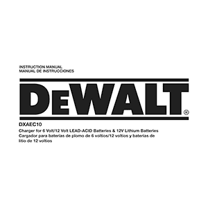 DeWALT DXAEC10 Battery Charger / Maintainer Instruction Manual