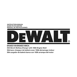 DeWALT DXAEC100 / DXAEC100CA Battery Charger / Jump Starter Instruction Manual