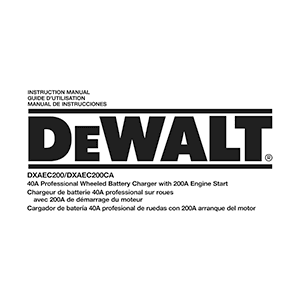 DeWALT DXAEC200 / DXAEC200CA Battery Charger / Jump Starter Instruction Manual