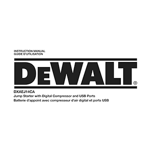 DeWALT DXAEJ14CA Jump Starter / Compressor Instruction Manual