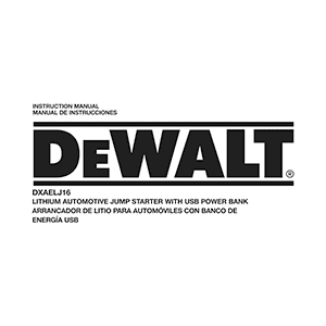 DeWALT DXAELJ16 Jump Starter Instruction Manual