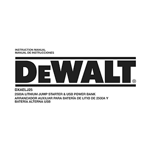 DeWALT DXAELJ25 Jump Starter Instruction Manual