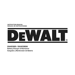 DeWALT DXAEOBDK Battery Charger / Maintainer Instruction Manual