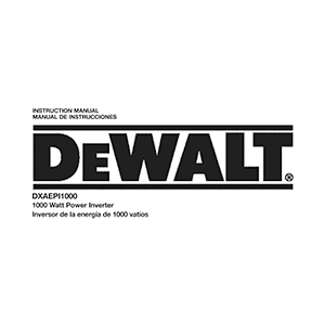 DeWALT DXAEPI1000 1000W Power Inverter Instruction Manual