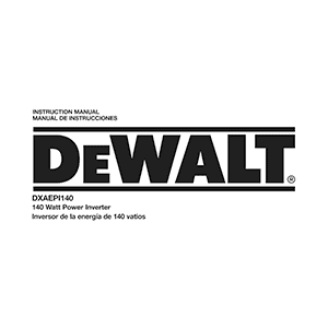 DeWALT DXAEPI140 140W Power Inverter Instruction Manual