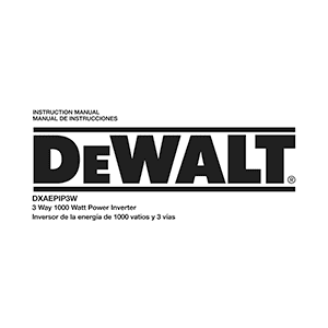 DeWALT DXAEPIP3W 3-way 1000W Power Inverter Instruction Manual