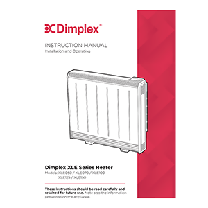 Dimplex XLE100 Slimline Storage Heater Instruction Manual