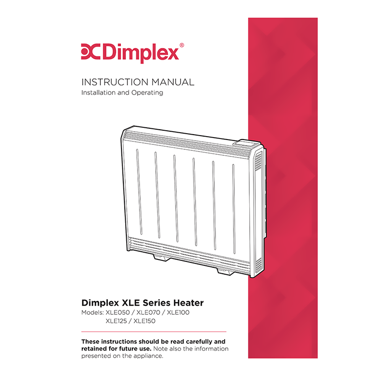 Dimplex XLE150 Dimplex Slimline Storage Heater User Manual