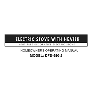 Duraflame DFS-450-2 Electric Stove (with Heater) Instruction Manual