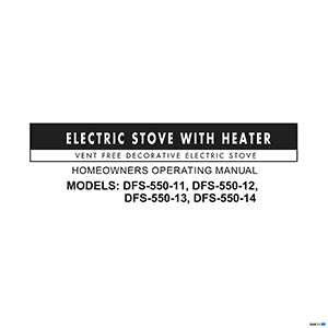Duraflame DFS-550-13 Electric Stove Operating Manual