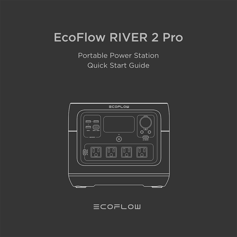 EcoFlow RIVER 2 Pro Portable Power Station Quick Start Guide