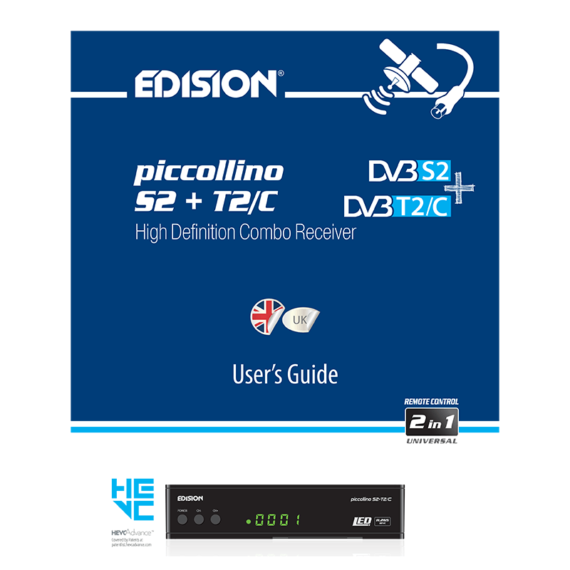 Edision Piccollino DVB-S2/T2/C H.265 HD Combo Receiver User's Guide
