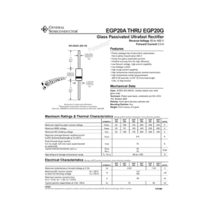 EGP20A General Semiconductor 2A Ultrafast Rectifier Data Sheet