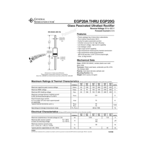 EGP20F General Semiconductor 2A Ultrafast Rectifier Data Sheet