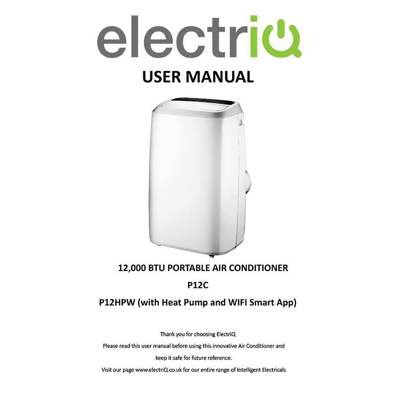 electriQ P12HPW Smart Air Conditioner User Manual