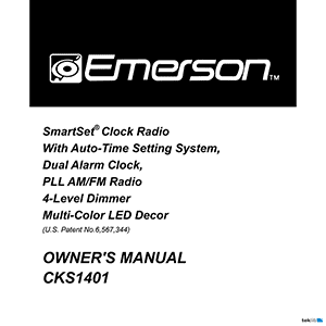 Emerson CKS1401 Alarm Clock Radio Owner's Manual