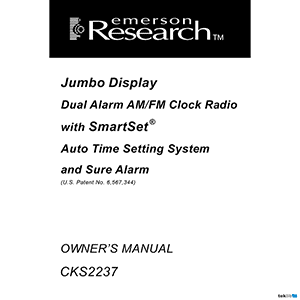 Emerson Research CKS2237 Alarm Clock Radio Owner's Manual