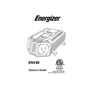 Energizer EN548 Power Inverter Owner's Guide