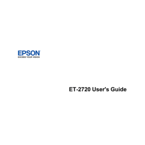 Epson EcoTank ET-2720 All-in-One Supertank Printer User's Guide