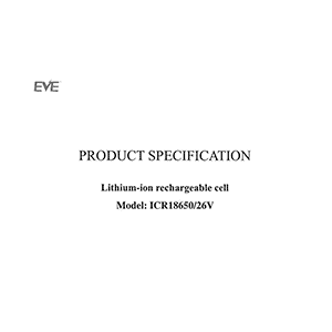 EVE ICR18650/26V Battery Cell Datasheet