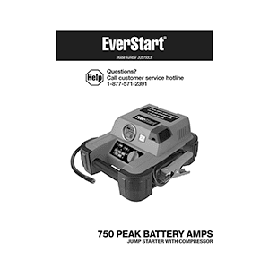 EverStart JUS750CE 750-Amp Jump Starter Instruction Manual