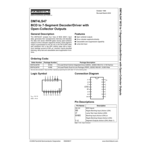 DM74LS47 Fairchild BCD to 7-Segment Decoder-Driver Data Sheet