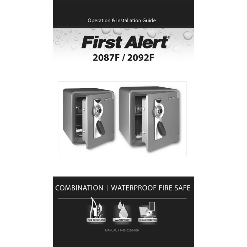 First Alert 2087F Waterproof and Fire-Resistant Combination Safe Operation and Installation Guide