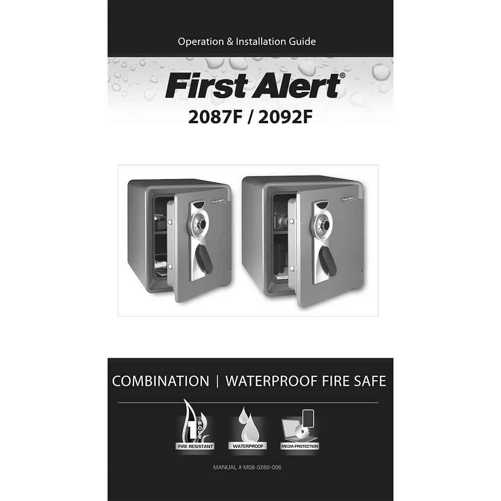 First Alert 2087F Waterproof and Fire-Resistant Combination Safe Operation and Installation Guide