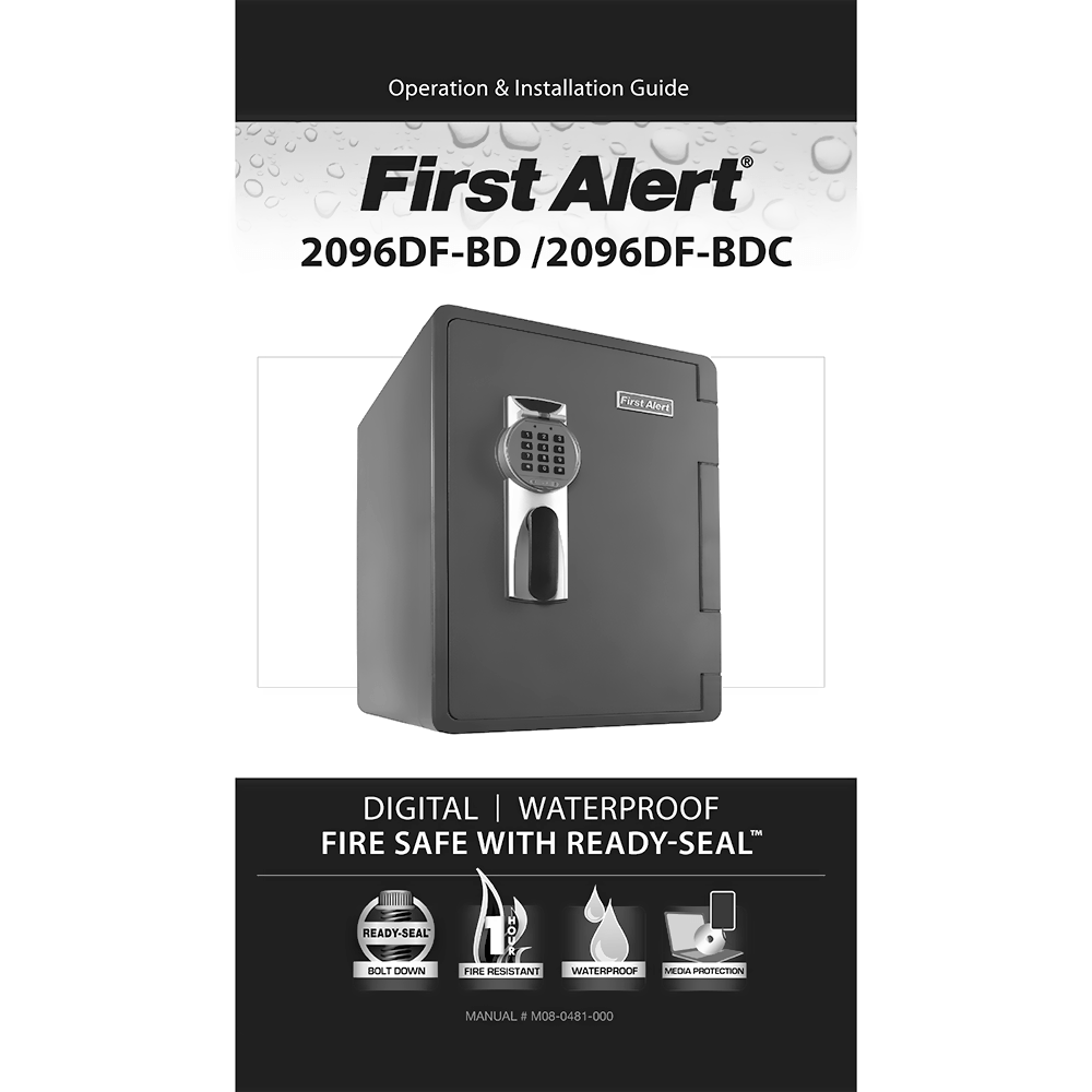 First Alert 2096DF-BD Waterproof and Fire-Resistant Bolt-Down Digital Safe Operation and Installation Guide