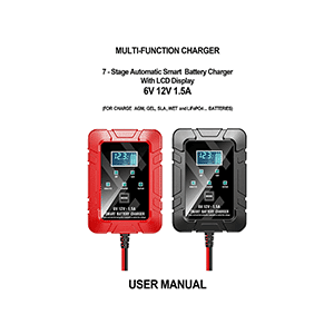 Foxsur FBC061215D 6V/12V 1.5A 7-stage Automatic Smart Battery Charger User Manual