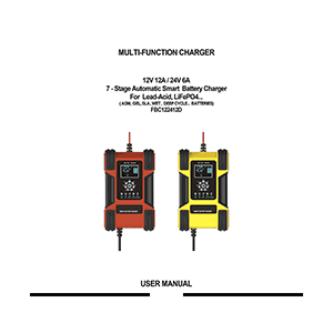 Foxsur FBC122412D 12V 12A / 24V 6A 7-stage Automatic Smart Battery Charger User Manual