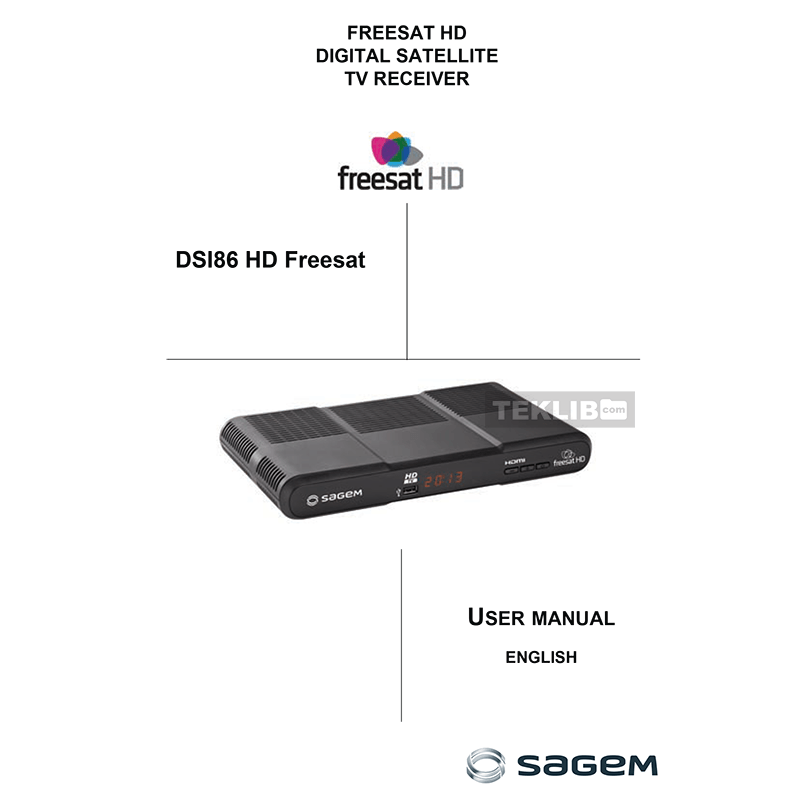 Sagem DSI86 HD Freesat Digital Satellite TV Receiver User Manual