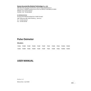 FS10 Accurate Fingertip Pulse Oximeter User Manual