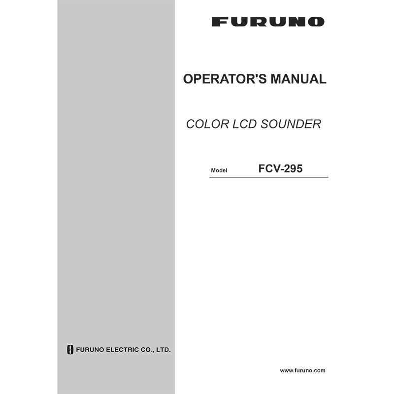Furuno FCV-295 Digital Sounder / Fish Finder Operator's Manual