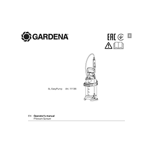 Gardena EasyPump 5L Pressure Sprayer Operator's Manual