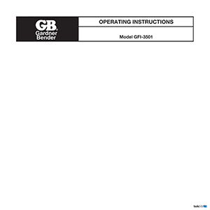 GFI-3501 Gardner Bender GFCI Outlet Tester Operating Instructions