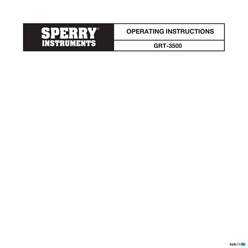 GRT-3500 Sperry Instruments Outlet Tester Operating Instructions