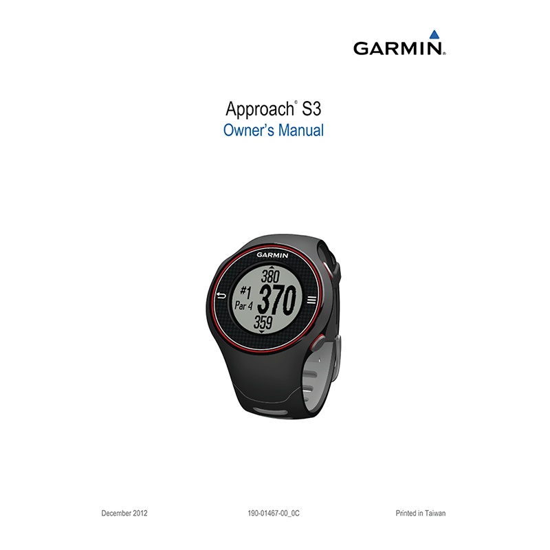 Garmin Approach S3 Golf GPS Watch Owner's Manual