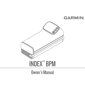 Garmin Index BPM Smart Blood Pressure Monitor Owner's Manual