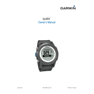 Garmin Quatix Marine Watch Owner's Manual