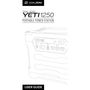 Goal Zero Yeti 1250 Portable Power Station User Guide