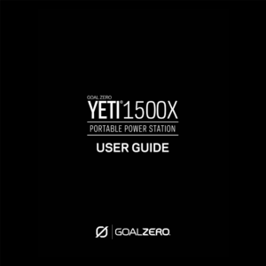 Goal Zero Yeti 1500X Portable Power Station User Guide