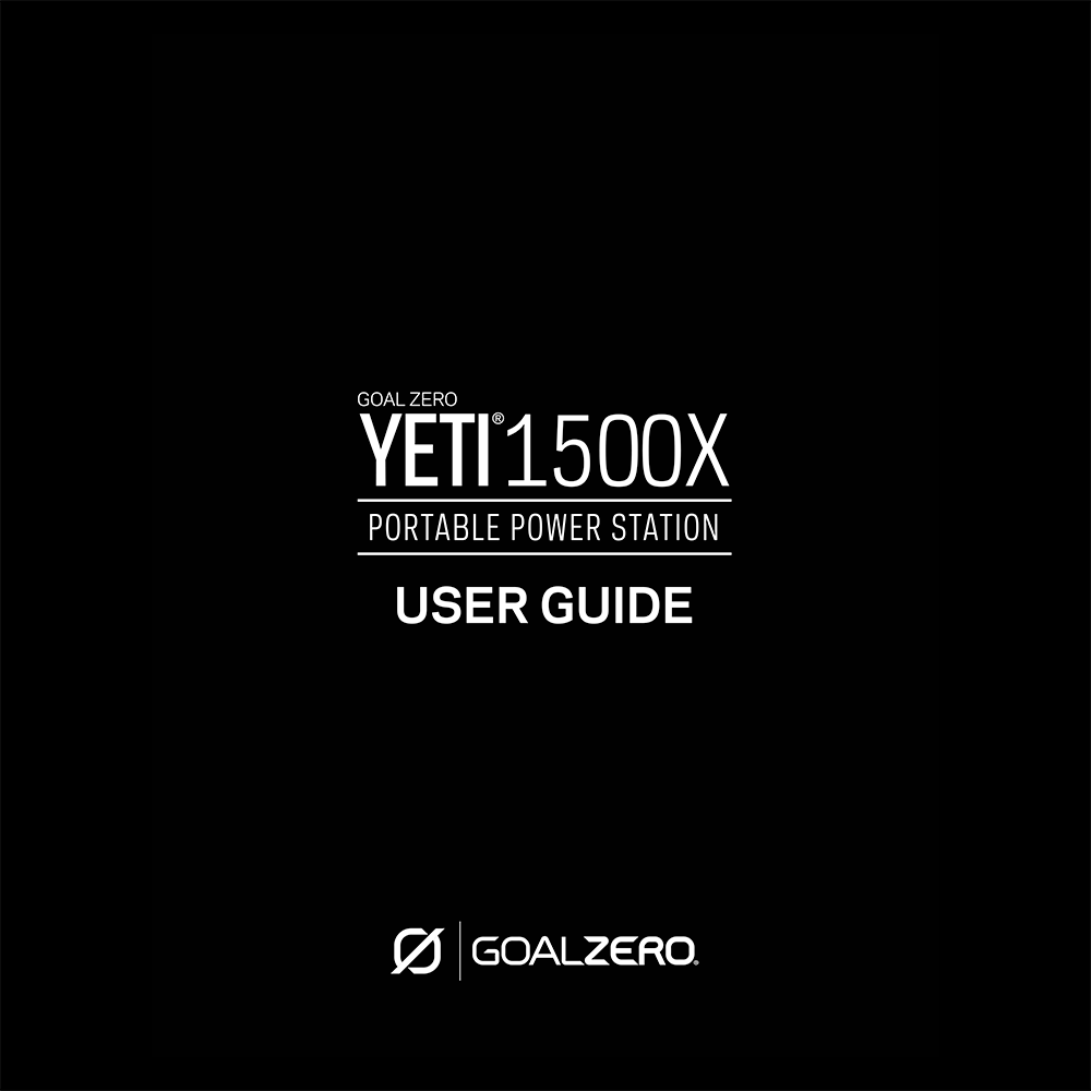 Goal Zero Yeti 1500X Portable Power Station User Manual