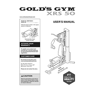 Gold's Gym XRS 50 Home Gym GGSY24613 User's Manual