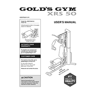 Gold's Gym XRS 50 Home Gym GGSY24618 User's Manual