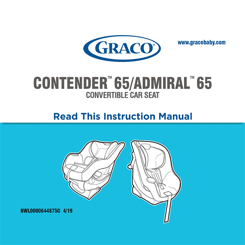 Graco Admiral 65 Convertible Car Seat Instruction Manual