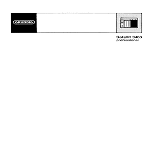 Grundig Satellit 3400 Professional Radio Service Manual