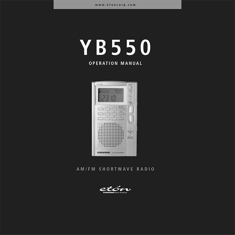 Grundig YB-550 AM/FM/SW Receiver Operation Manual